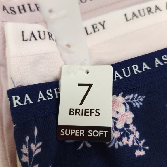 Laura Ashley Womens 6-Pack Super Soft Briefs Medium Floral Solid 1 Extra w/ Hole - Picture 8 of 16